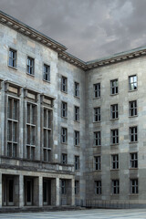 Fototapeta na wymiar Austere architecture of East Germany