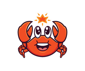 star crab seafood logo mascot