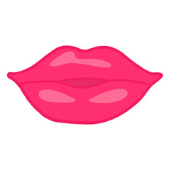 Pink Glossy Lips Illustration