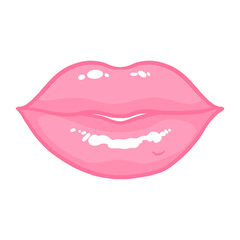 Light Pink Glossy Lips Illustration