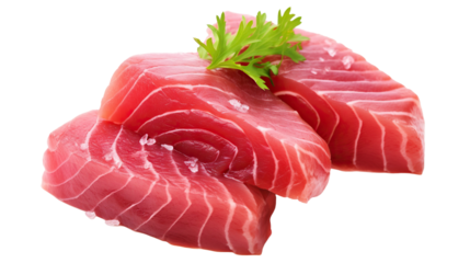 Delicious tuns sashimi cut out