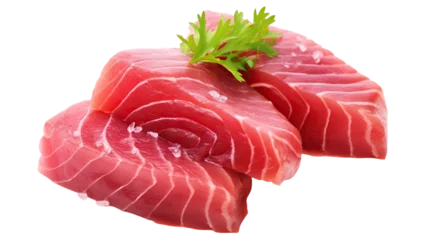Fotobehang Delicious tuns sashimi cut out © Yeti Studio