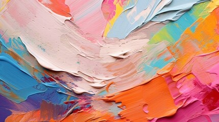 Closeup of abstract rough colorful colors painting Ai generative
