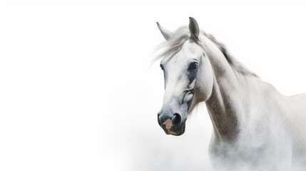 Fototapeta premium Horse white background