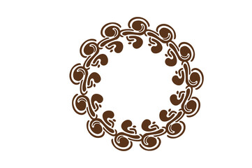 Circel Floral Ornament Border Design 