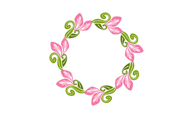 Circel Floral Ornament Border Design 