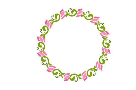 Circel Floral Ornament Border Design 