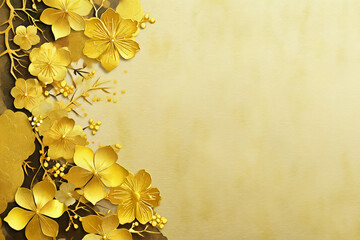 Gold flowers background