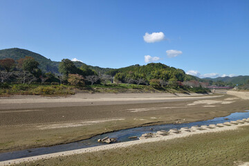 秋の篠山川　JR丹波大山駅付近　丹波篠山市