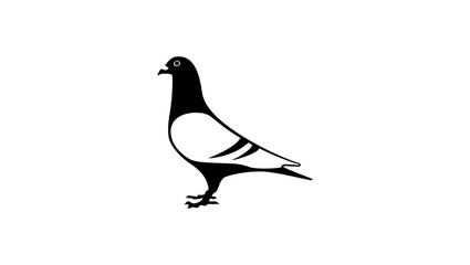 Pigeon Logo, black isolated silhouette