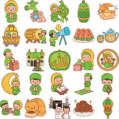 The theme of this icon set is Ramadhan.