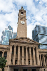 Brisbane City Hall Clock Tower in Australia. - obrazy, fototapety, plakaty