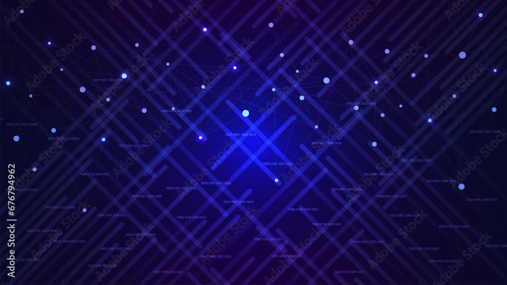 Poster abstract connecting dots and lines for network connection, cyber science tech, big data visualizatio