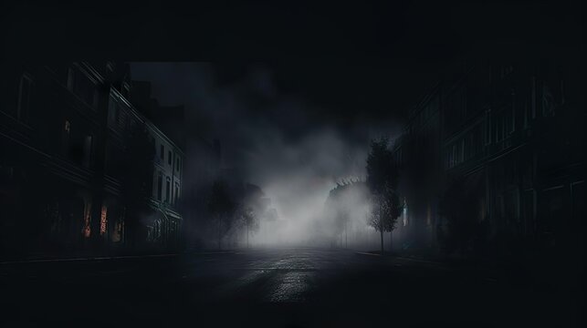 Dark gloomy empty street sm