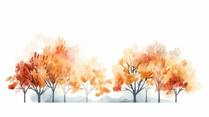 Autumn trees watercolor h