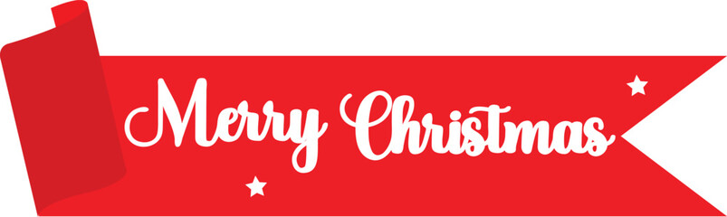 Christmas banner with Ribbons and round sticker vector