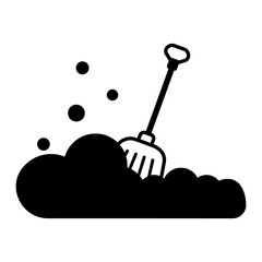 Snowfall Cleaning or sleigh Shovel Concept,  Snow removal in progress vector icon design, Winter Game Element symbol, Snowboard Equipment Sign, competitive sports activity stock illustration