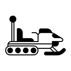 Snowmobile or Snow Scooter Concept, Ski-Doo or snowmachine vector icon design, Winter Game Element symbol, Snowboard Equipment Sign, competitive sports activity stock illustration