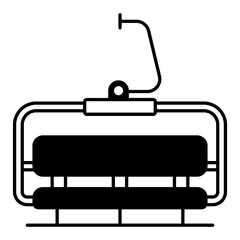 Aerial lift Concept, Chairlift back view  vector icon design, Winter Game Element symbol, Snowboard Equipment Sign, competitive sports activity stock illustration