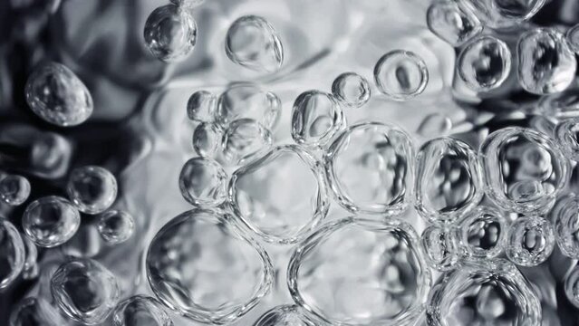 Super Slow Motion Macro Shot of Various Bubble Background at 1000fps.