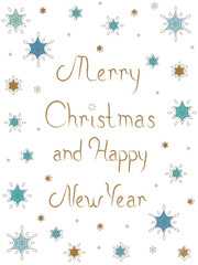 Merry christmas and happy new year holiday desing, holiday lettering.