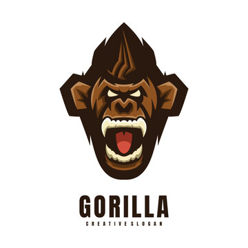 Illustration Head Gorilla Mascot Logo