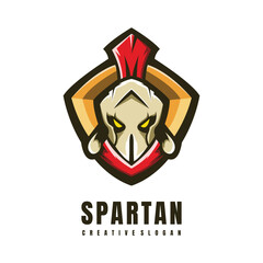 Illustration Head Spartan Mascot Logo