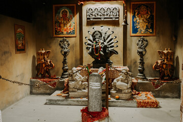 Ganesha temple in prague zoo, hinduism religion. Indian traditional God statue.