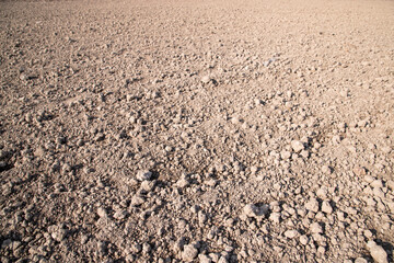 Brown crushed soil peat field abstract texture may be used as a  background wallpaper