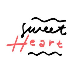 Naklejka premium Sweet heart text element