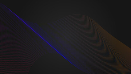 Abstract wave element for design. Digital frequency track equalizer. Stylized line art background. Vector illustration. Wave with lines created using blend tool. Curved wavy line