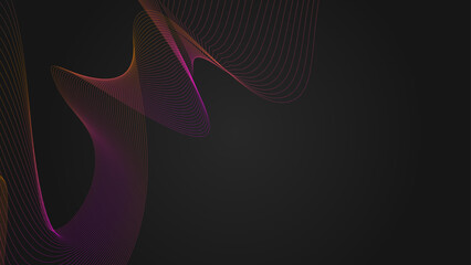 Abstract wave element for design. Digital frequency track equalizer. Stylized line art background. Vector illustration. Wave with lines created using blend tool. Curved wavy line