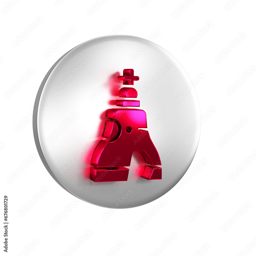 Wall mural Red The Tsar bell in Moscow monument icon isolated on transparent background. Silver circle button.