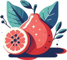 fruit and vegetables flat design illustration vector