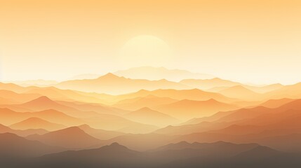  a view of a mountain range with the sun setting in the distance and a bird flying in the foreground.  generative ai