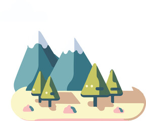 camping in the forest flat design illustration vector