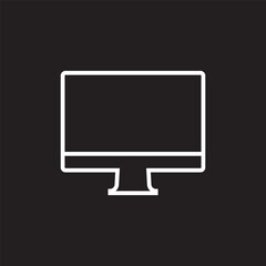 LED monitor icon. Vector linear sign, symbol, logo of TV set for mobile concept and web design. 