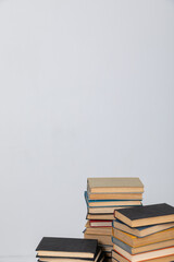 learning literacy science education stack of books on a white background - obrazy, fototapety, plakaty
