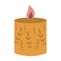 Vector illustration Scented candle with floral pattern