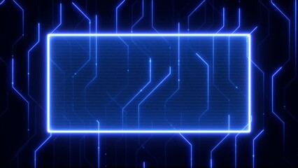 Digital Data moving on Circuit Board and CPU loop backgrounds. Computer Processing and organizing data. Abstract high tech Artificial intelligence (AI), data, HUD, UI, GUI futuristic user interface