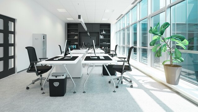 Office interior design background for video and design home office and empty office space background 