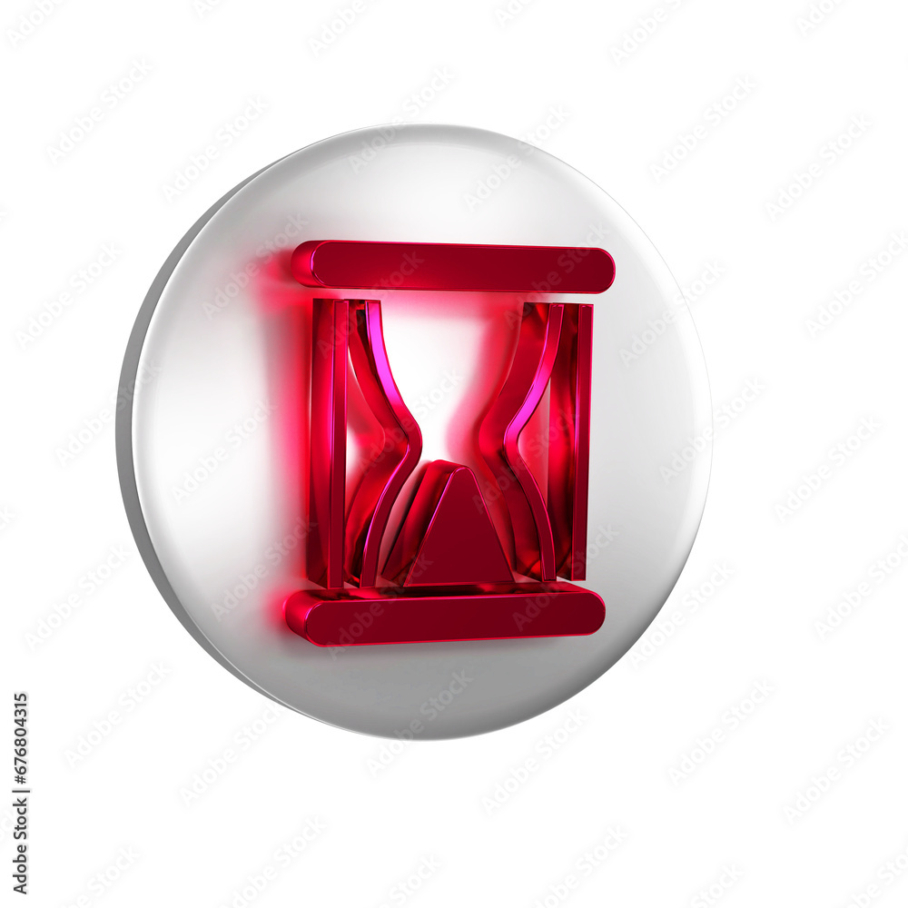 Canvas Prints red old hourglass with flowing sand icon isolated on transparent background. sand clock sign. busine