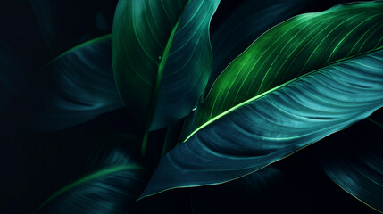 macro texture of vibrant green leaves