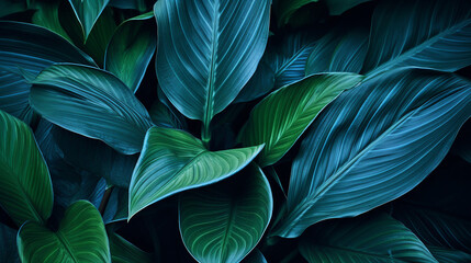 macro texture of vibrant green leaves