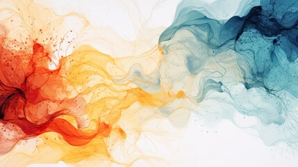 Trendy watercolor ink splashes and smokes in natural patterns for Wallpaper or stationary printing