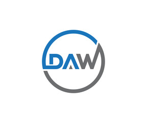 DAW letter logo design vector template