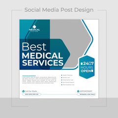 Medical social post design template 