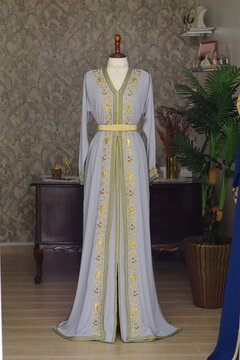 Traditional Moroccan Kaftan, handmade, traditional embroidery
