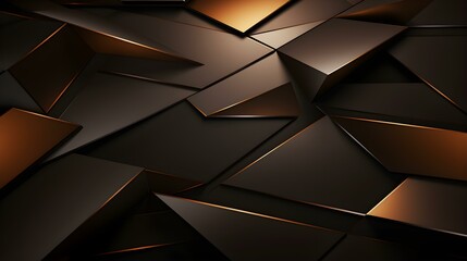 Abstract 3D Background of overlapping geometric Shapes. Futuristic Wallpaper in dark brown Colors
