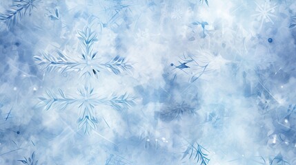  a blue and white background with snowflakes and snow flakes in the middle of the image and snow flakes in the middle of the image.  generative ai